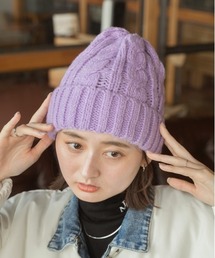 ad thie（アドティエ）の「カラフル ケーブル編み ニット帽（ニットキャップ/ビーニー）」