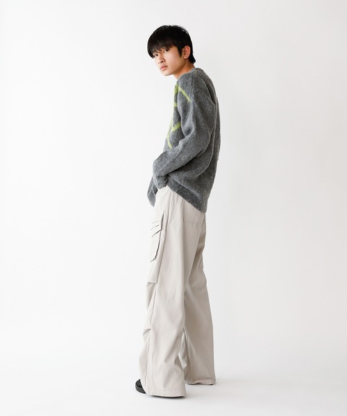 Theater code(シアターコード)の「▲front flap wide cargo pant/フロントフラップ ワイド カーゴパンツ(カーゴパンツ・メンズ・ブラック/オフホワイト・2/3)」の5枚目の写真