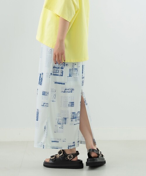 Ray BEAMS（レイビームス）の「Ray BEAMS / ニュースペーパー プリント スカート（スカート・レディース・ベージュ/ブルー系その他3・ONE SIZE）」の14枚目の写真
