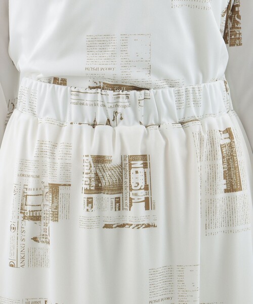 Ray BEAMS（レイビームス）の「Ray BEAMS / ニュースペーパー プリント スカート（スカート・レディース・ベージュ/ブルー系その他3・ONE SIZE）」の19枚目の写真