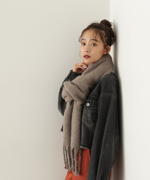 N.（N. Natural Beauty Basic）（エヌエヌナチュラルビューティーベーシック）の「◆フリンジストール（ストール/ショール・レディース・オフホワイト/グレイッシュベージュ/ブルー・ﾌﾘ-）」の5枚目の写真