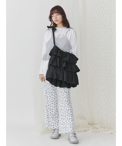 merry jenny（メリージェニー）の「twinkleニットリボンビスチェ（キャミソール・レディース・ブラック/シルバー/オフホワイト・FREE）」の8枚目の写真