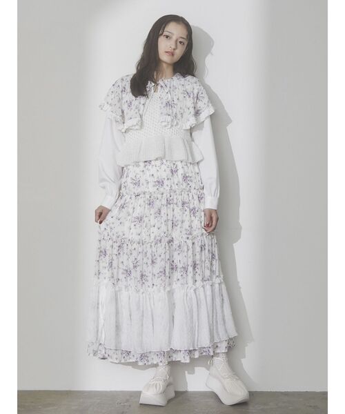 merry jenny（メリージェニー）の「twinkleニットリボンビスチェ（キャミソール・レディース・ブラック/シルバー/オフホワイト・FREE）」の21枚目の写真