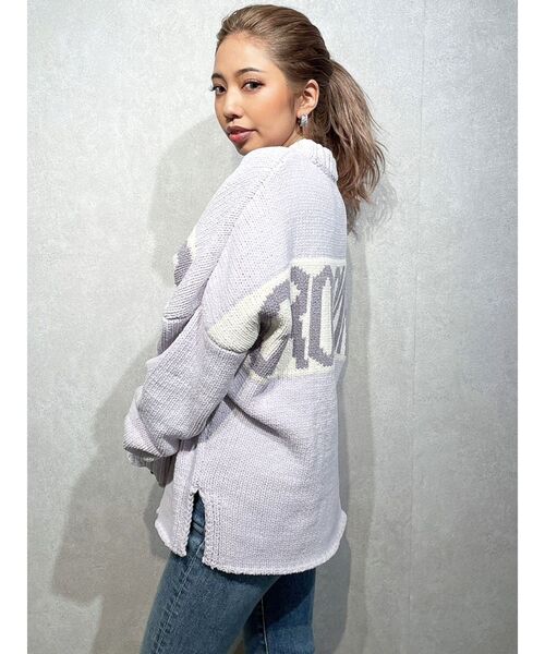 GYDA（ジェイダ）の「GROOVING モール ニット トップス（ニット/セーター・レディース・アイボリー/チャコールグレー/ラベンダー・FREE）」の10枚目の写真