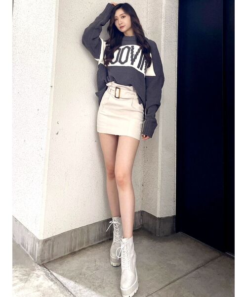 GYDA（ジェイダ）の「GROOVING モール ニット トップス（ニット/セーター・レディース・アイボリー/チャコールグレー/ラベンダー・FREE）」の14枚目の写真