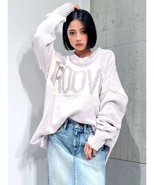 GYDA（ジェイダ）の「GROOVING モール ニット トップス（ニット/セーター・レディース・アイボリー/チャコールグレー/ラベンダー・FREE）」の16枚目の写真