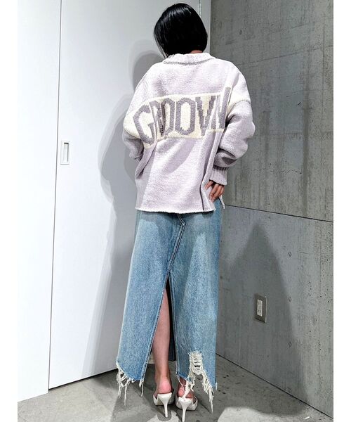 GYDA（ジェイダ）の「GROOVING モール ニット トップス（ニット/セーター・レディース・アイボリー/チャコールグレー/ラベンダー・FREE）」の17枚目の写真