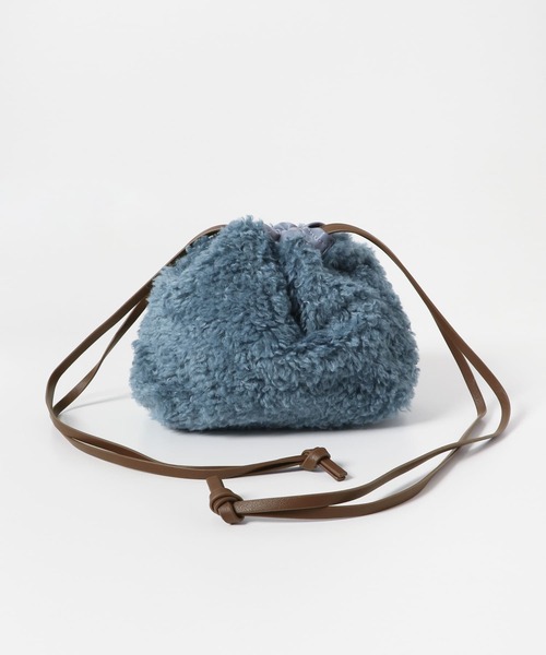 URBAN RESEARCH Sonny Label（アーバンリサーチサニーレーベル）の「プードルファー巾着バッグ（ショルダーバッグ・レディース・ライトベージュ/ブルー/チャコールグレー・ONE）」の11枚目の写真