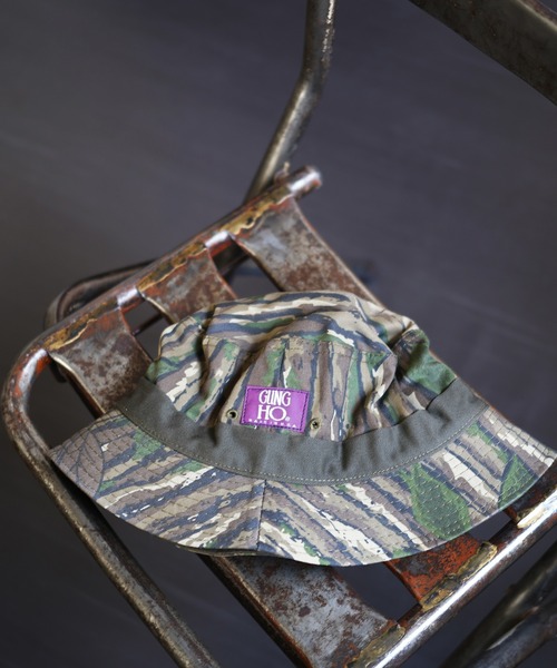 GUNG HO(ガンホー)の「【GUNG HO ガンホー】 VINTAGE-BUCKET HAT MADE IN USA バケットハット カモ柄(ハット・メンズ・ブラウン/グレー・LARGE)」の8枚目の写真