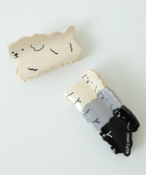 セール】子犬 モチーフ バンスクリップ ヘアクリップ（バレッタ/ヘア