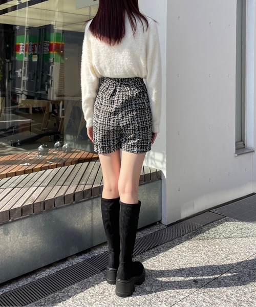 one way(ワンウェイ)の「ツイードスリットミニスカパン(スカート・レディース・ブラック/ブラック系その他/ホワイト系その他・FREE)」の21枚目の写真
