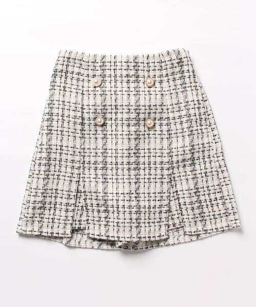 one way(ワンウェイ)の「ツイードスリットミニスカパン(スカート・レディース・ブラック/ブラック系その他/ホワイト系その他・FREE)」の5枚目の写真