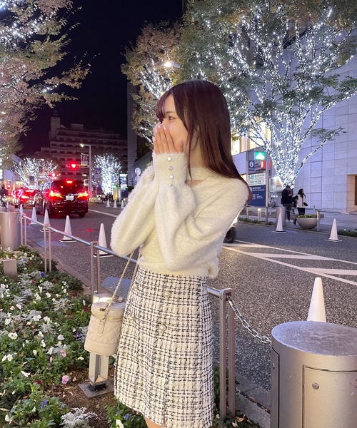 one way(ワンウェイ)の「ツイードスリットミニスカパン(スカート・レディース・ブラック/ブラック系その他/ホワイト系その他・FREE)」の13枚目の写真