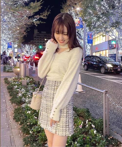 one way(ワンウェイ)の「ツイードスリットミニスカパン(スカート・レディース・ブラック/ブラック系その他/ホワイト系その他・FREE)」の14枚目の写真