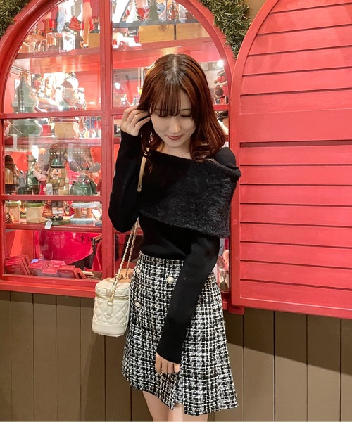 one way(ワンウェイ)の「ツイードスリットミニスカパン(スカート・レディース・ブラック/ブラック系その他/ホワイト系その他・FREE)」の16枚目の写真