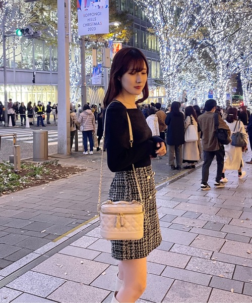 one way(ワンウェイ)の「ツイードスリットミニスカパン(スカート・レディース・ブラック/ブラック系その他/ホワイト系その他・FREE)」の17枚目の写真