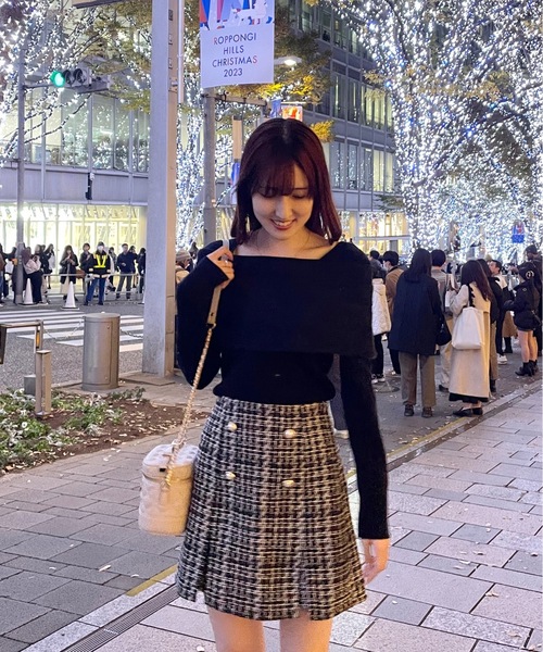 one way(ワンウェイ)の「ツイードスリットミニスカパン(スカート・レディース・ブラック/ブラック系その他/ホワイト系その他・FREE)」の18枚目の写真