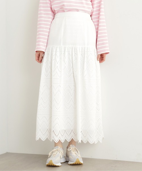 N.（N. Natural Beauty Basic）（エヌエヌナチュラルビューティーベーシック）の「【S Size Line】◆コットンレースフレアスカート（スカート・レディース・ブラック/オフホワイト・MEDIUM/SMALL）」の9枚目の写真