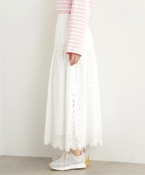 N.（N. Natural Beauty Basic）（エヌエヌナチュラルビューティーベーシック）の「【S Size Line】◆コットンレースフレアスカート（スカート・レディース・ブラック/オフホワイト・MEDIUM/SMALL）」の10枚目の写真