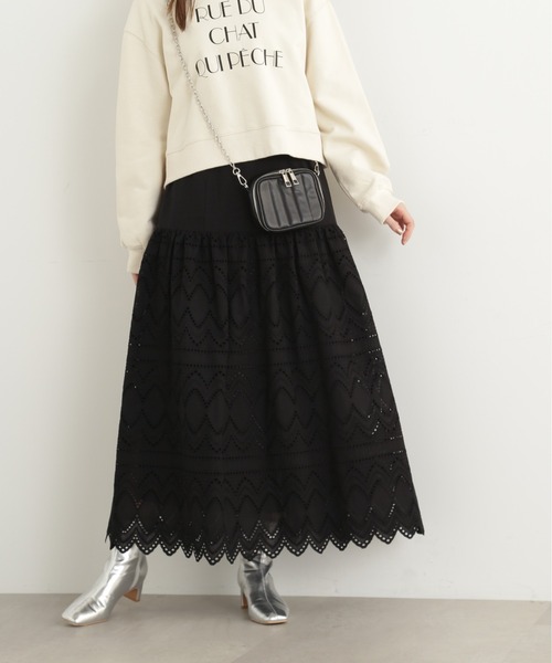 N.（N. Natural Beauty Basic）（エヌエヌナチュラルビューティーベーシック）の「【S Size Line】◆コットンレースフレアスカート（スカート・レディース・ブラック/オフホワイト・MEDIUM/SMALL）」の15枚目の写真