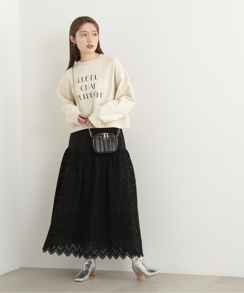 N.（N. Natural Beauty Basic）（エヌエヌナチュラルビューティーベーシック）の「【S Size Line】◆コットンレースフレアスカート（スカート・レディース・ブラック/オフホワイト・MEDIUM/SMALL）」の18枚目の写真