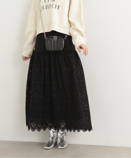 N.（N. Natural Beauty Basic）（エヌエヌナチュラルビューティーベーシック）の「【S Size Line】◆コットンレースフレアスカート（スカート・レディース・ブラック/オフホワイト・MEDIUM/SMALL）」の20枚目の写真