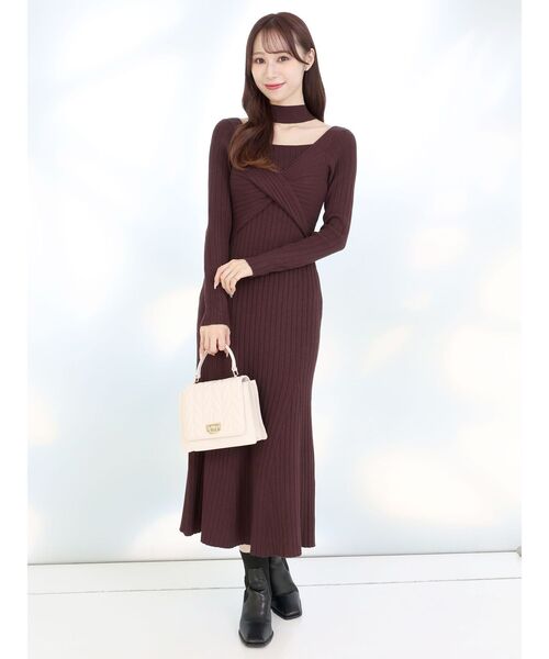 2WAYランダムリブビスチェ風マーメイドニットワンピース MERCURYDUO（マーキュリーデュオ）の「2WAYランダムリブビスチェ