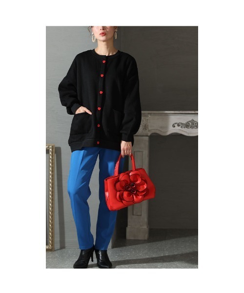 Sawa a la mode(サワアラモード)の「裏起毛ハートボタンカーディガン(カーディガン/ボレロ・レディース・ブラック・FREE)」の19枚目の写真