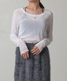 Lui's | ベロアメッシュ2wayトップス(Tシャツ/カットソー)