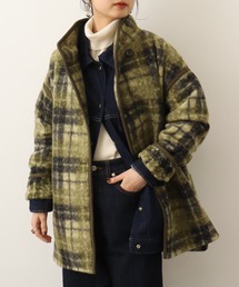 【Laliberte】 フェイクウール裏リングチェックコート