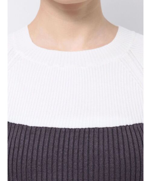 MERCURYDUO（マーキュリーデュオ）の「バイカラータイトニット（ニット/セーター・レディース・ブラック/チャコールグレー/ブラウン・FREE）」の21枚目の写真