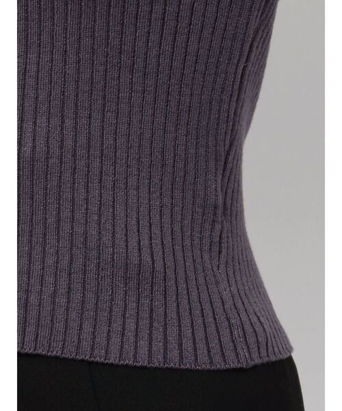 MERCURYDUO（マーキュリーデュオ）の「バイカラータイトニット（ニット/セーター・レディース・ブラック/チャコールグレー/ブラウン・FREE）」の5枚目の写真