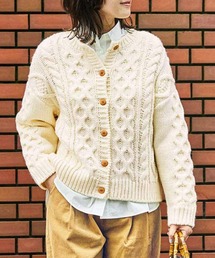 ＴＨＲＥＥ　ＦＩＦＴＹ　ＳＴＡＮＤＡＲＤケーブルニットカーディガン〈アイボリー〉