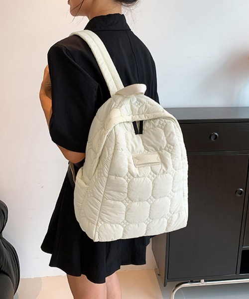 Miniministore(ミニミニストア)の「キルティングリュック レディース 韓国風(バックパック/リュック・レディース・ブラック/アイボリー/オレンジ/ブラウン/グリーン・FREE)」の8枚目の写真