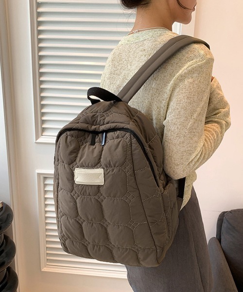 Miniministore(ミニミニストア)の「キルティングリュック レディース 韓国風(バックパック/リュック・レディース・ブラック/アイボリー/オレンジ/ブラウン/グリーン・FREE)」の10枚目の写真