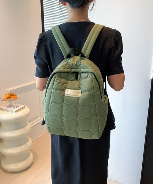 Miniministore(ミニミニストア)の「キルティングリュック レディース 韓国風(バックパック/リュック・レディース・ブラック/アイボリー/オレンジ/ブラウン/グリーン・FREE)」の12枚目の写真