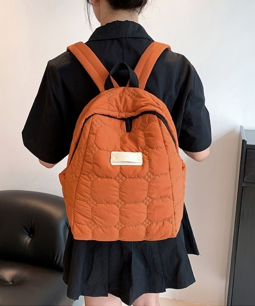 Miniministore(ミニミニストア)の「キルティングリュック レディース 韓国風(バックパック/リュック・レディース・ブラック/アイボリー/オレンジ/ブラウン/グリーン・FREE)」の14枚目の写真