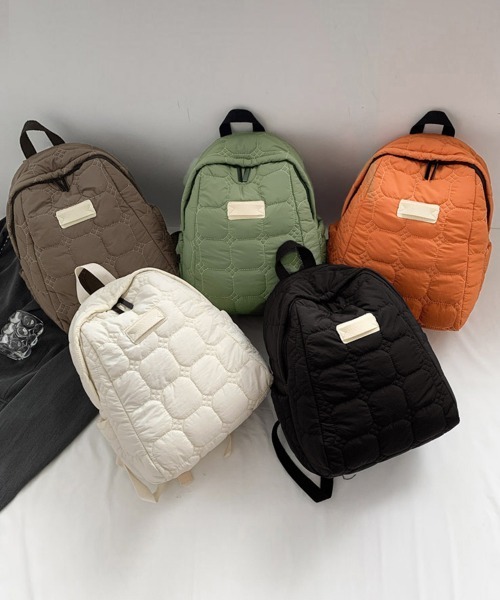 Miniministore(ミニミニストア)の「キルティングリュック レディース 韓国風(バックパック/リュック・レディース・ブラック/アイボリー/オレンジ/ブラウン/グリーン・FREE)」の15枚目の写真