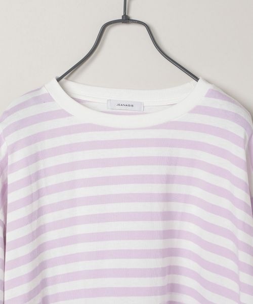 JEANASIS(ジーナシス)の「ボーダーテンジクロンTEE/104704(Tシャツ/カットソー・レディース・ホワイト系その他/パープル系その他/ネイビー系・FREE)」の9枚目の写真