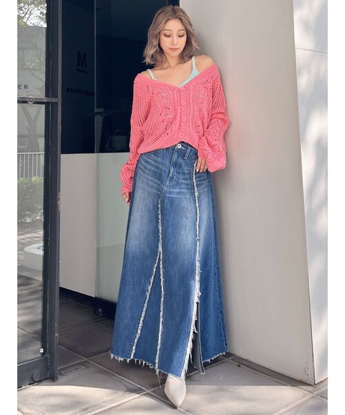 カーディガン 2WAYメッシュブリーチニットトップス レディース 2WAYメッシュブリーチニットトップス（ニット/セーター）｜GYDA