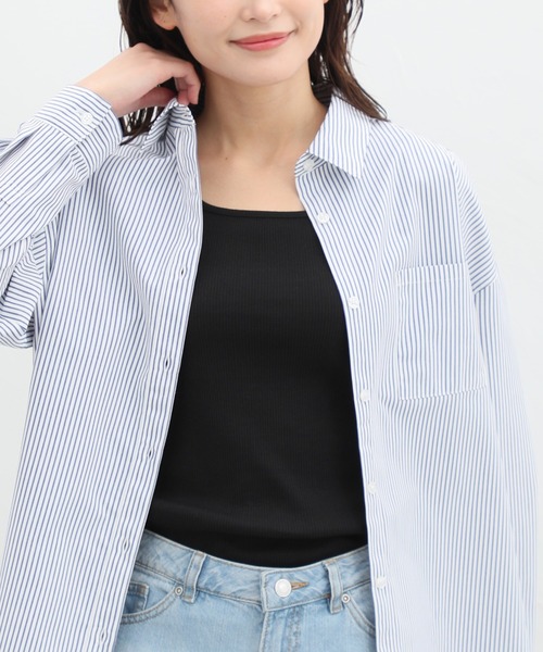 Honeys（ハニーズ）の「２ｗａｙタンクトップ（タンクトップ・レディース・スミクロ/アイボリー/ブラック/グレイッシュベージュ/ホワイト×ブラック/オレンジ系その他/ブルー/カーキ・S/M/L/LL）」の3枚目の写真