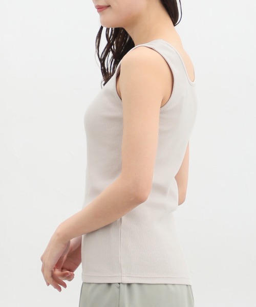 Honeys（ハニーズ）の「２ｗａｙタンクトップ（タンクトップ・レディース・スミクロ/アイボリー/ブラック/グレイッシュベージュ/ホワイト×ブラック/オレンジ系その他/ブルー/カーキ・S/M/L/LL）」の19枚目の写真