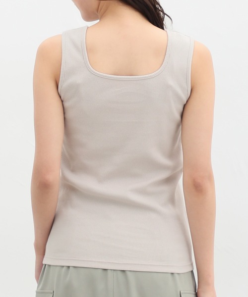 Honeys（ハニーズ）の「２ｗａｙタンクトップ（タンクトップ・レディース・スミクロ/アイボリー/ブラック/グレイッシュベージュ/ホワイト×ブラック/オレンジ系その他/ブルー/カーキ・S/M/L/LL）」の20枚目の写真