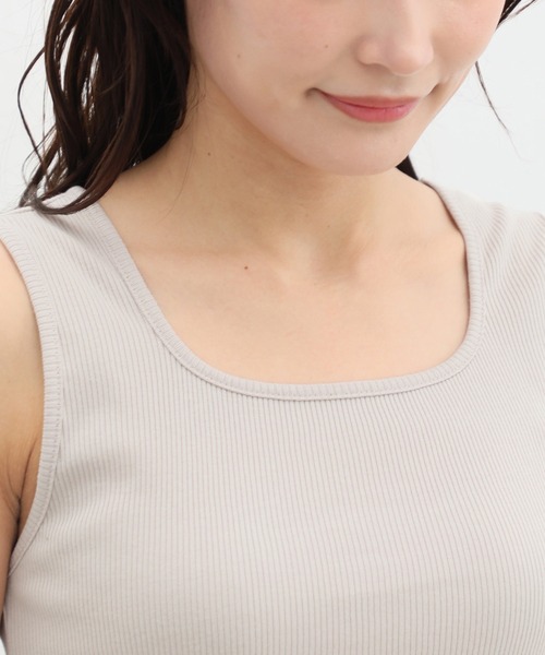 Honeys（ハニーズ）の「２ｗａｙタンクトップ（タンクトップ・レディース・スミクロ/アイボリー/ブラック/グレイッシュベージュ/ホワイト×ブラック/オレンジ系その他/ブルー/カーキ・S/M/L/LL）」の21枚目の写真