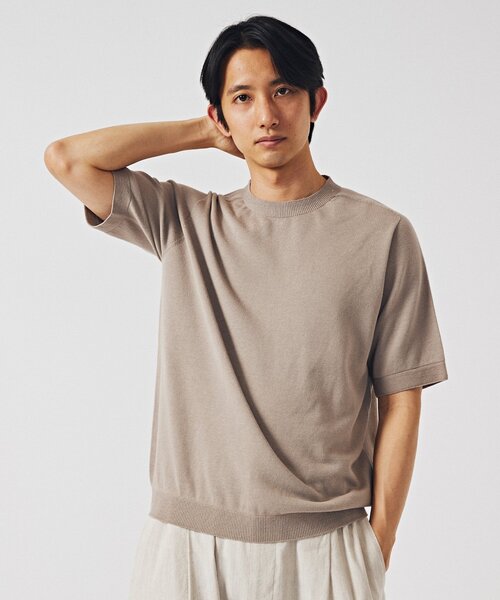 EDIFICE(エディフィス)の「ホールガーメント ニットTシャツ(ニット/セーター・メンズ・ブラック/ベージュ/ブルー/パープル・MEDIUM/LARGE)」の6枚目の写真