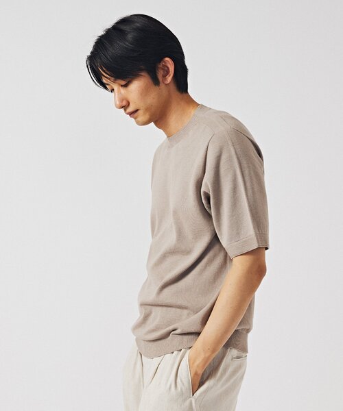 EDIFICE(エディフィス)の「ホールガーメント ニットTシャツ(ニット/セーター・メンズ・ブラック/ベージュ/ブルー/パープル・MEDIUM/LARGE)」の9枚目の写真