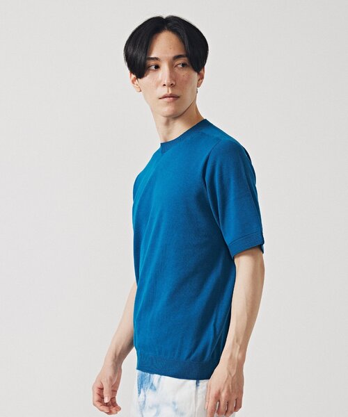 EDIFICE(エディフィス)の「ホールガーメント ニットTシャツ(ニット/セーター・メンズ・ブラック/ベージュ/ブルー/パープル・MEDIUM/LARGE)」の7枚目の写真
