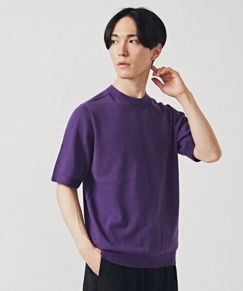 EDIFICE(エディフィス)の「ホールガーメント ニットTシャツ(ニット/セーター・メンズ・ブラック/ベージュ/ブルー/パープル・MEDIUM/LARGE)」の16枚目の写真