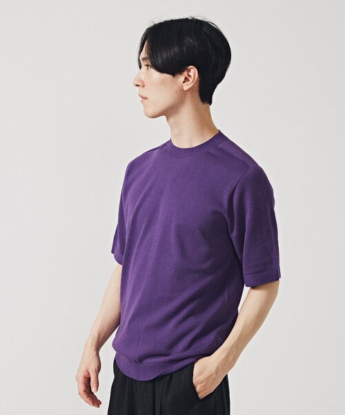EDIFICE(エディフィス)の「ホールガーメント ニットTシャツ(ニット/セーター・メンズ・ブラック/ベージュ/ブルー/パープル・MEDIUM/LARGE)」の13枚目の写真