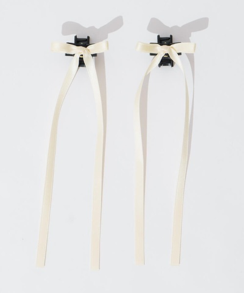 flower（フラワー）の「ルーズリボンピン（ヘアピン・レディース・ブラック/アイボリー・FREE）」の2枚目の写真